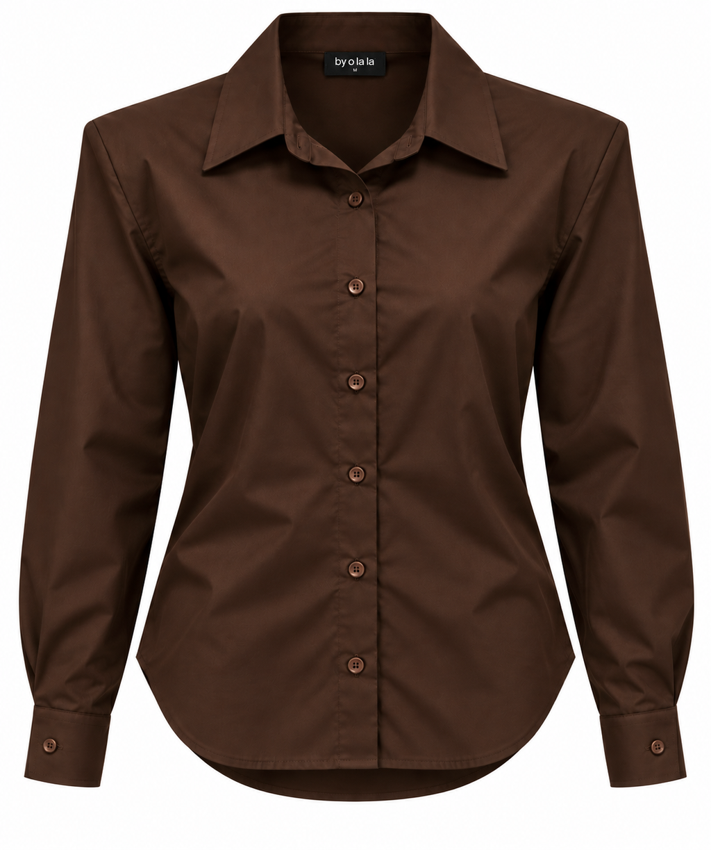 Rich Brown Button-Down Shirt – By o la la