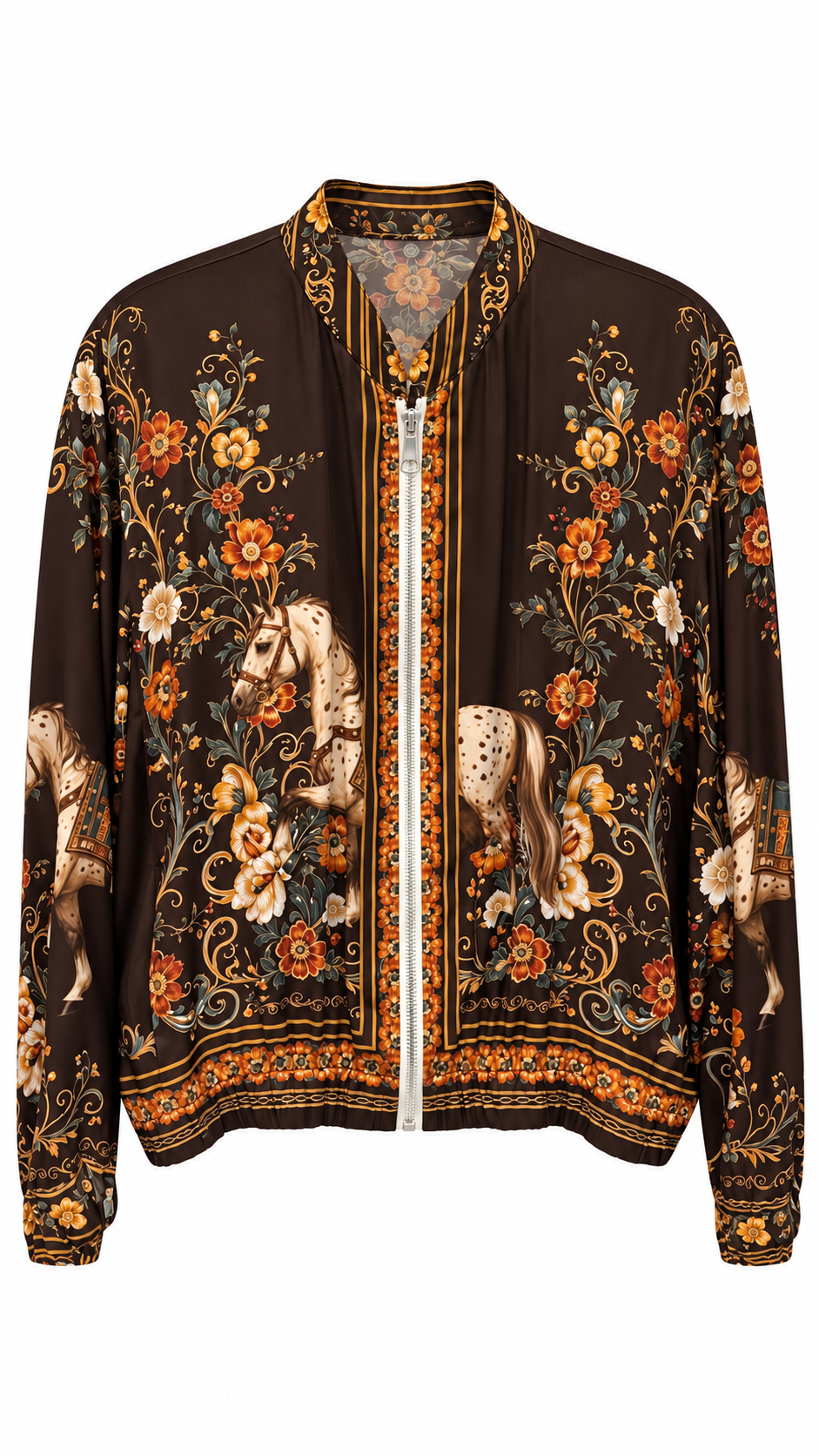Brown Horse Floral Satin Set