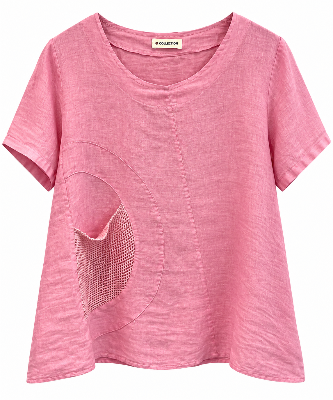 Rose Pink Linen Co-ord Set with Mesh Detail