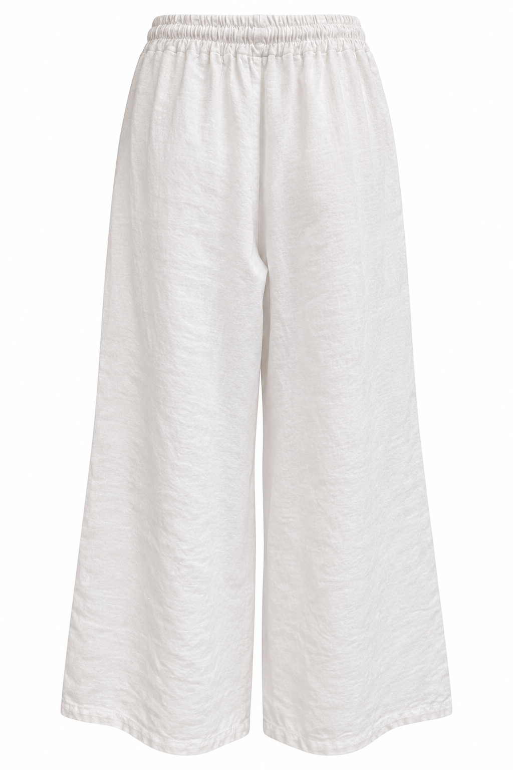 Italian Linen Wide-Leg Trousers – White