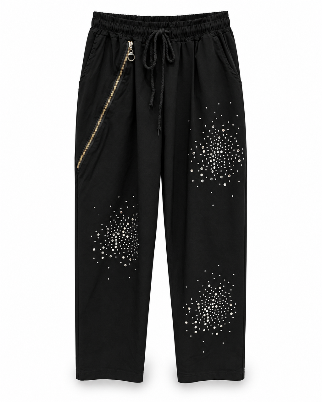 Black Crystal Embellished Magic Pants