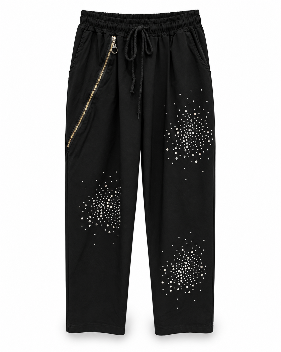 Black Crystal Embellished Magic Pants