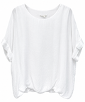 White Silk Batwing Blouse