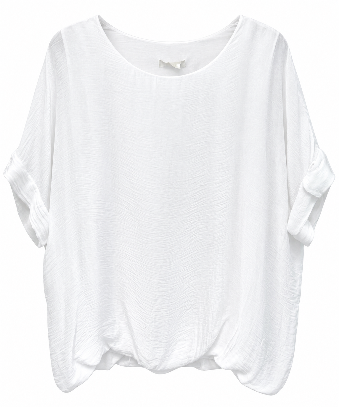 White Silk Batwing Blouse