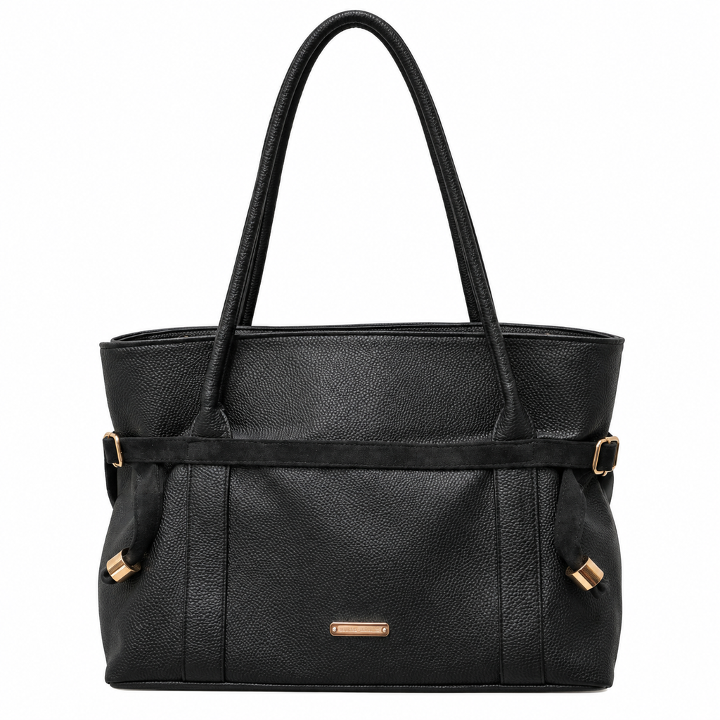 Black Eco Leather Tote Bag