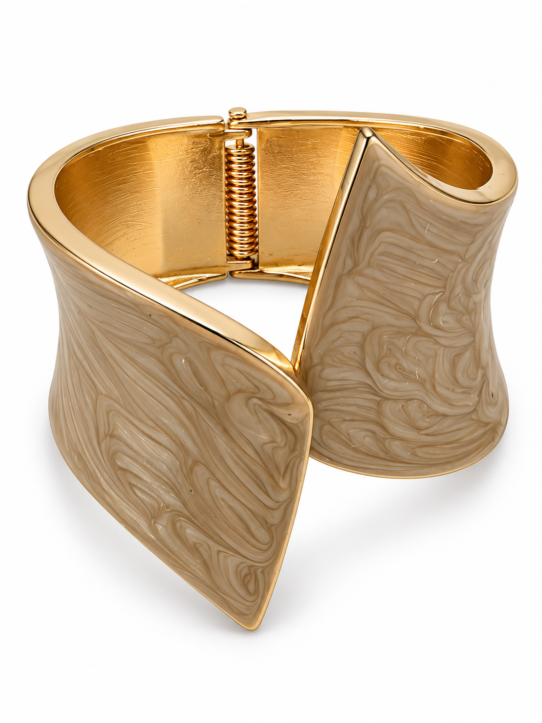 Gold Enamel Cuff Bracelet