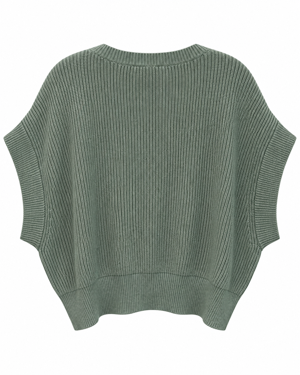 Sage Green Knit Rose Batwing Top