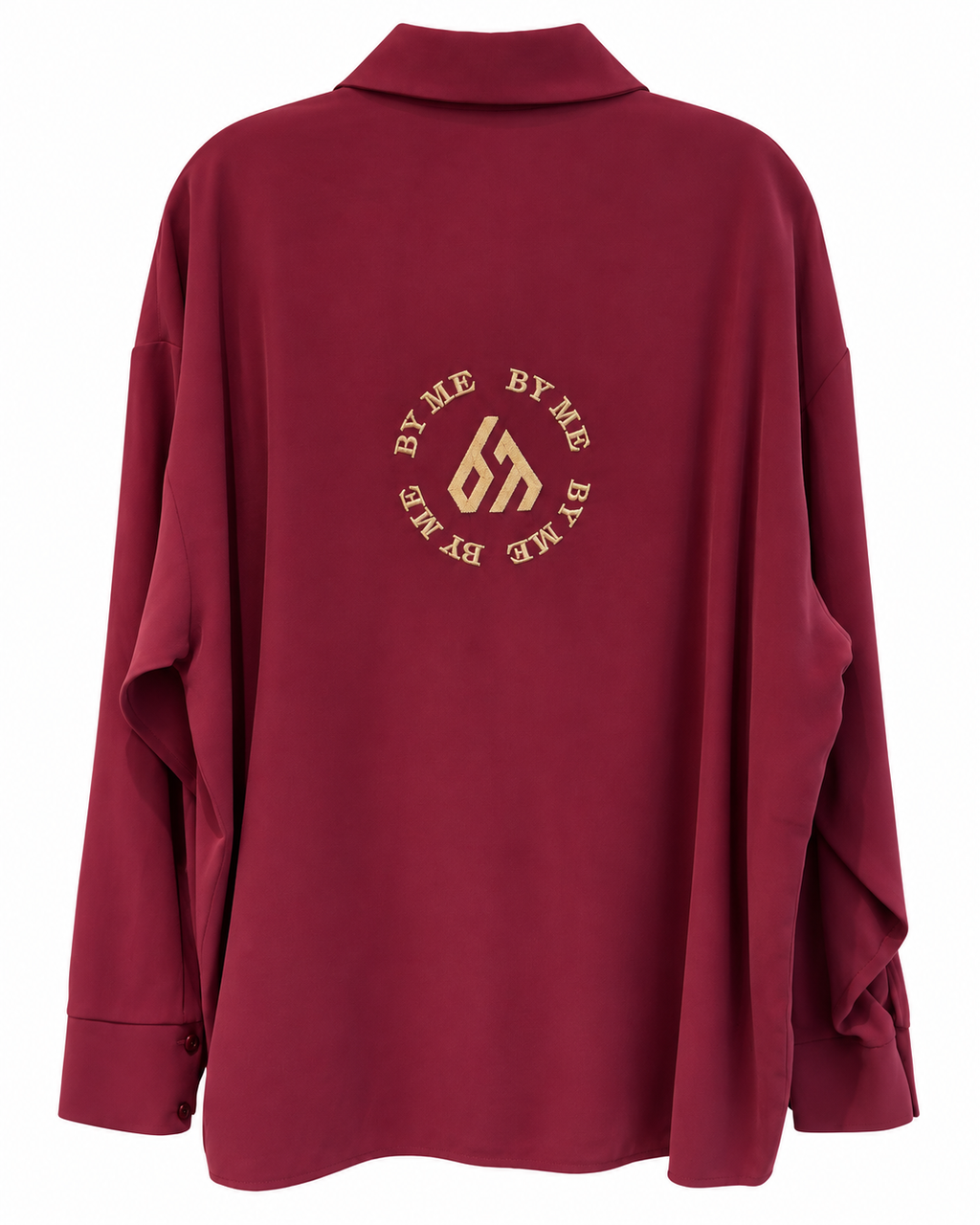 Burgundy Viscose Oversized Shirt
