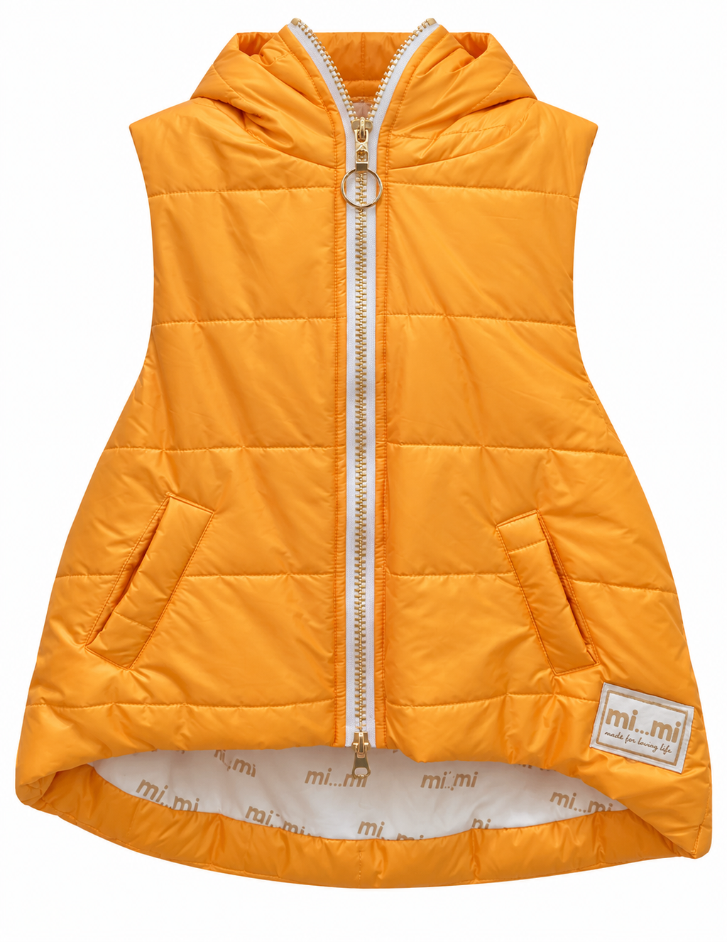 Golden Yellow Quilted Hooded Vest
