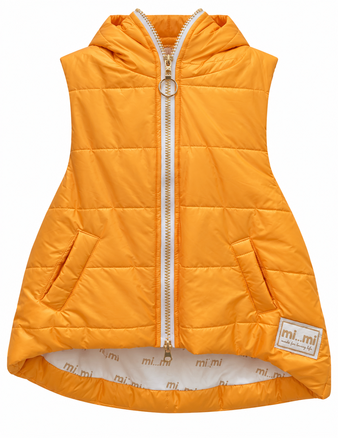 Golden Yellow Quilted Hooded Vest
