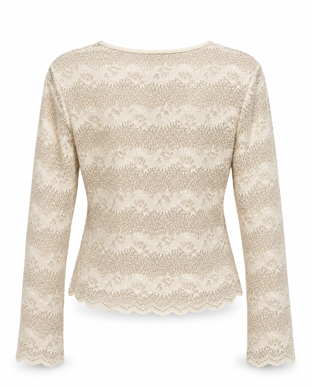Ivory Lace Button-Down Top