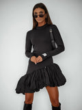 Black asymmetrical dress fits XS/S