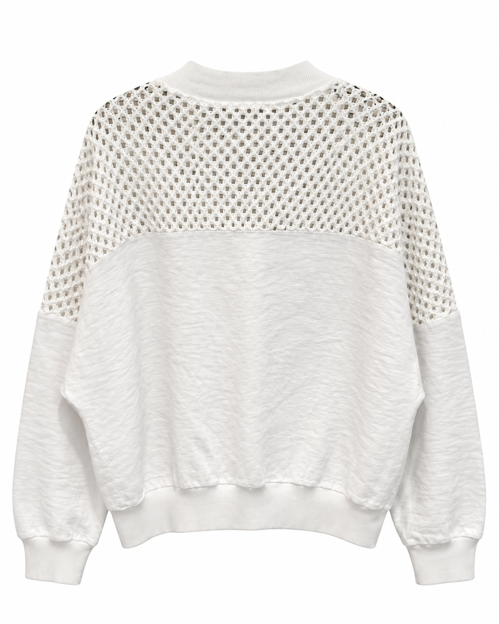 Ivory Mesh Lace Bomber Jacket