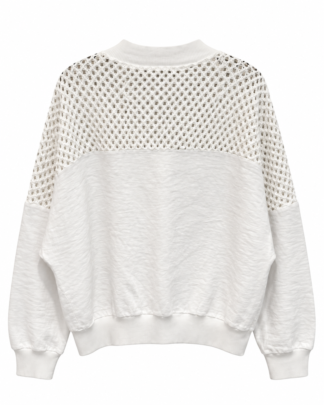 Ivory Mesh Lace Bomber Jacket
