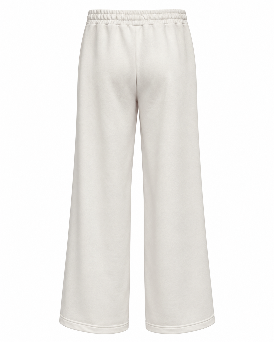 Ivory Wide-Leg Cotton Pants
