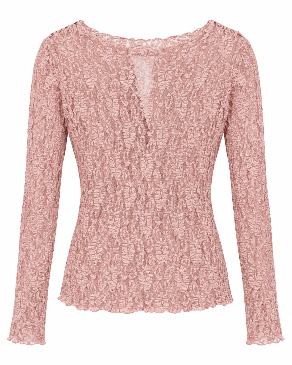 Pink Lace Long Sleeve Top
