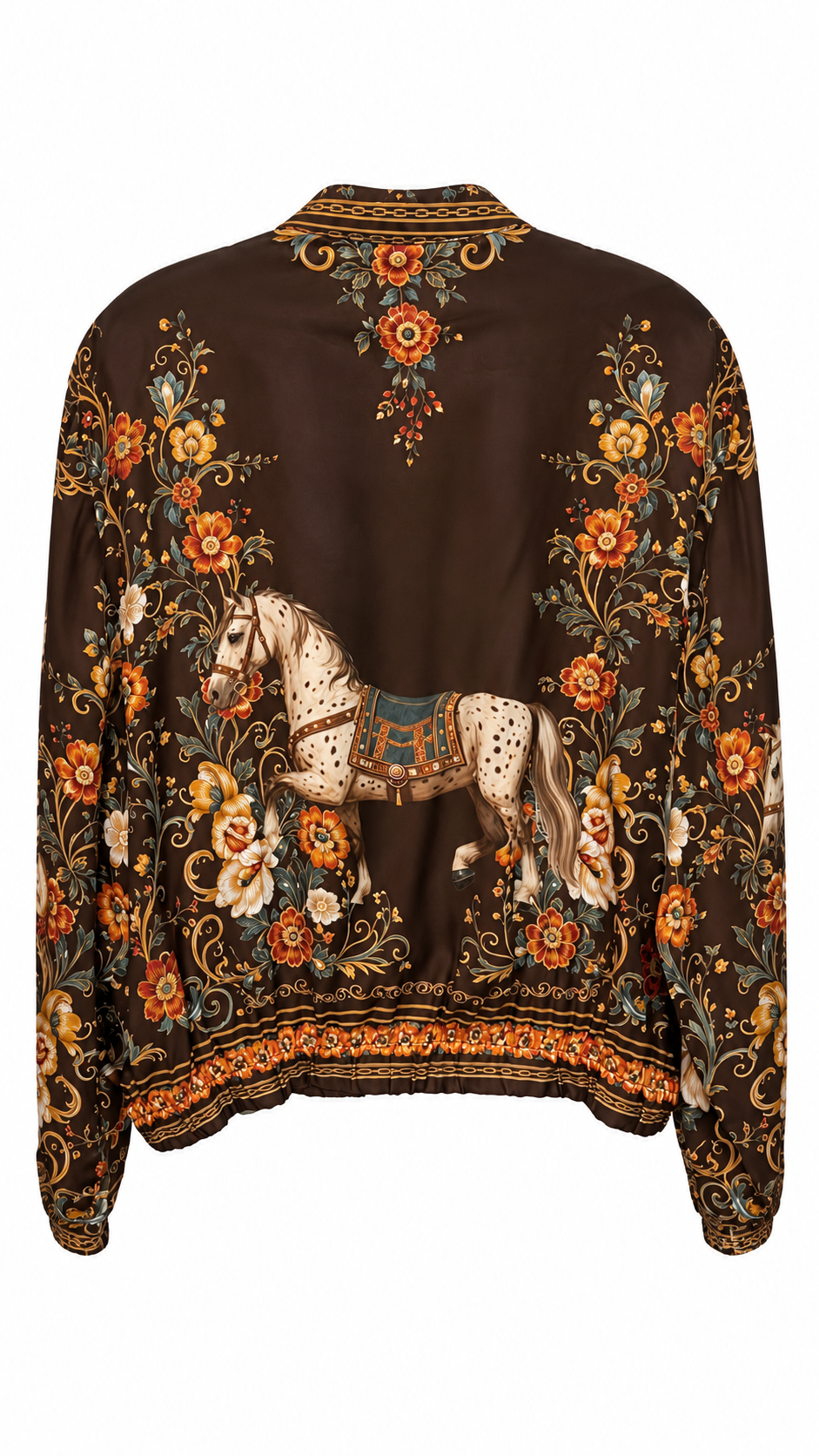 Brown Horse Floral Satin Set