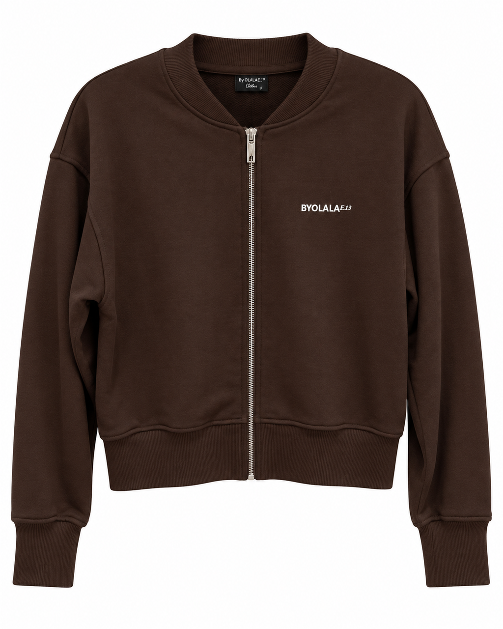 Dark Brown Zip Bomber Sweatshirt