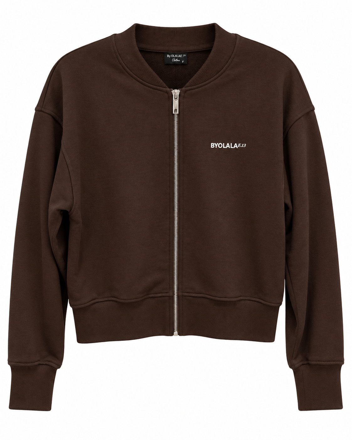 Dark Brown Zip Bomber Sweatshirt