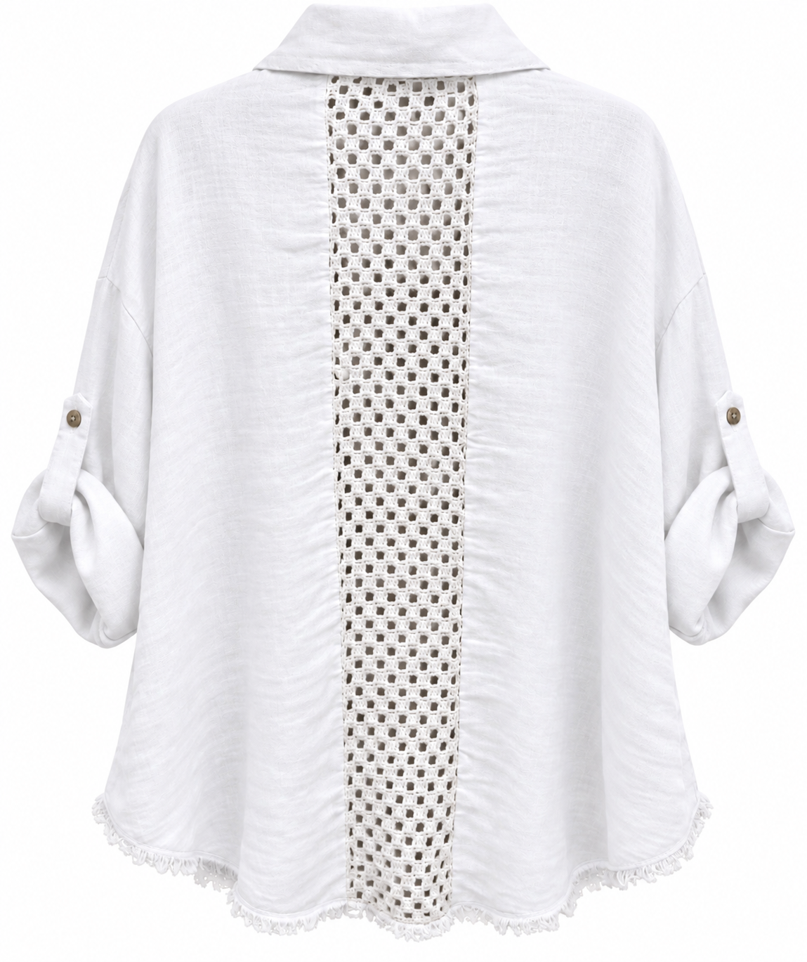 Italian Linen Shirt with Floral Sequin Appliqué