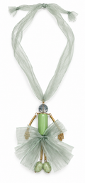 Sage Organza Doll Necklace