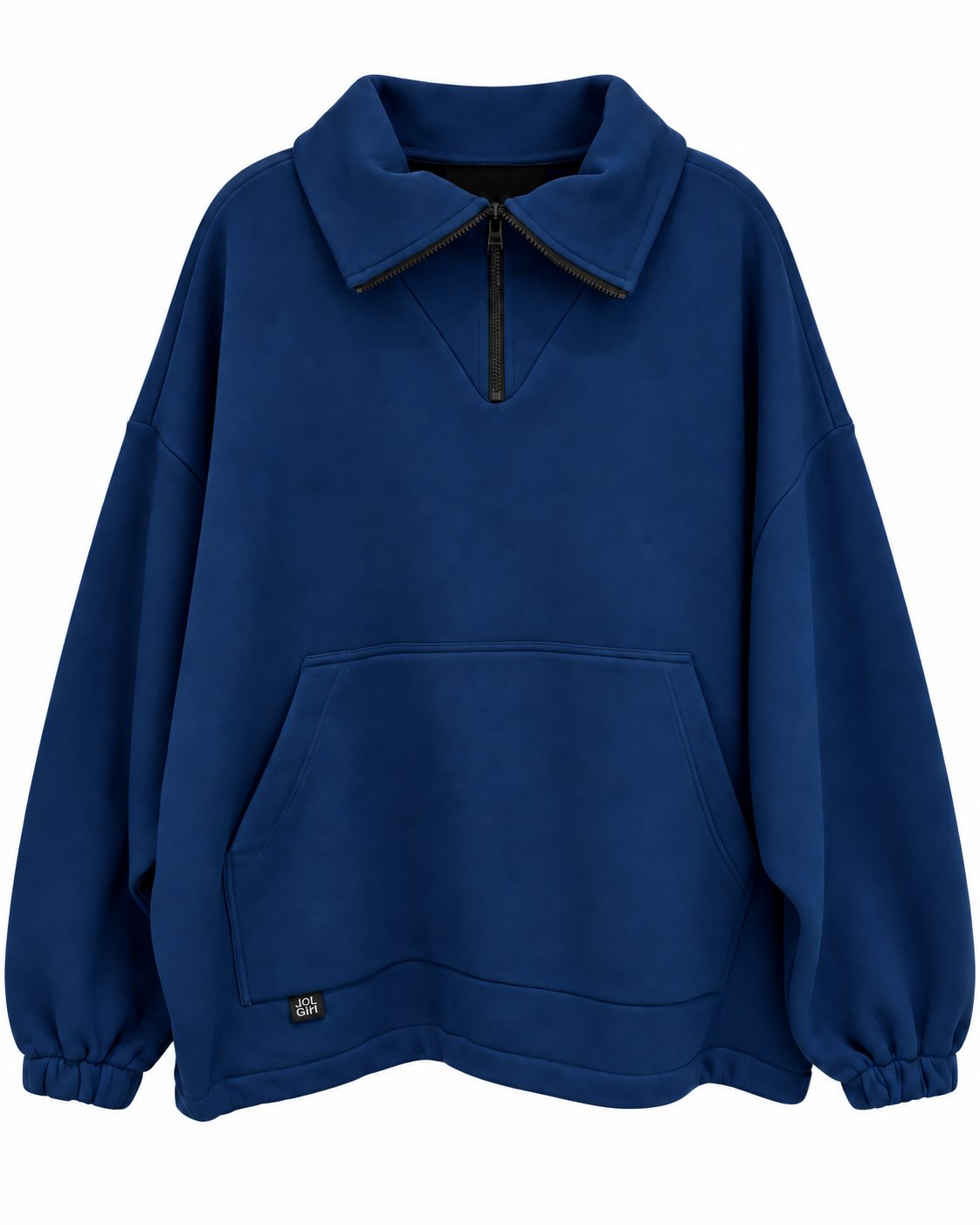 Navy Blue Half-Zip Cotton Sweatshirt