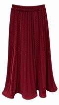 Burgundy Polka Dot Satin Skirt