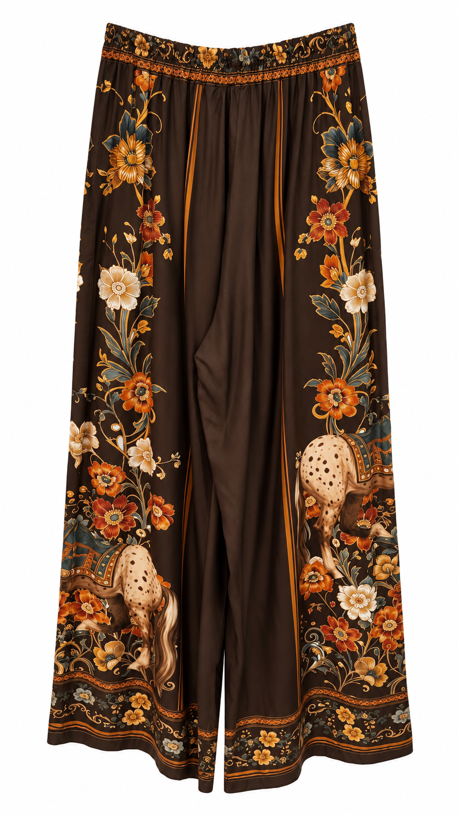 Brown Horse Floral Satin Set