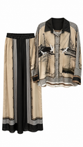 Nautical Print Satin Set
