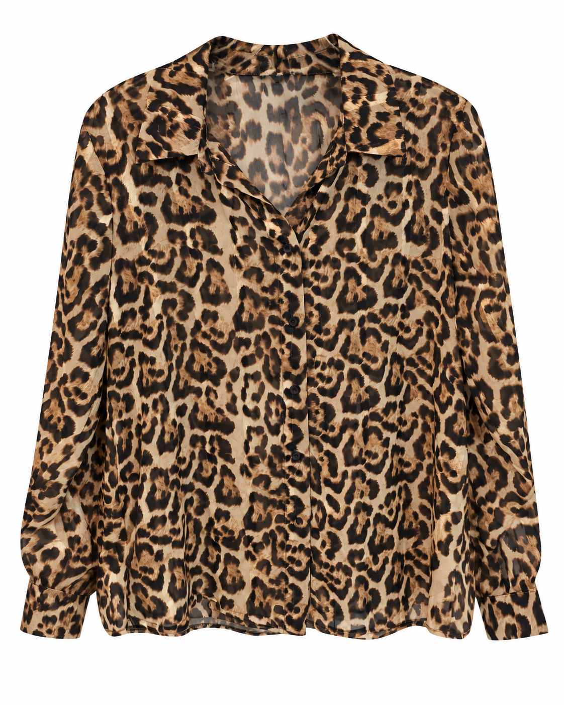 Leopard Print Chiffon Blouse