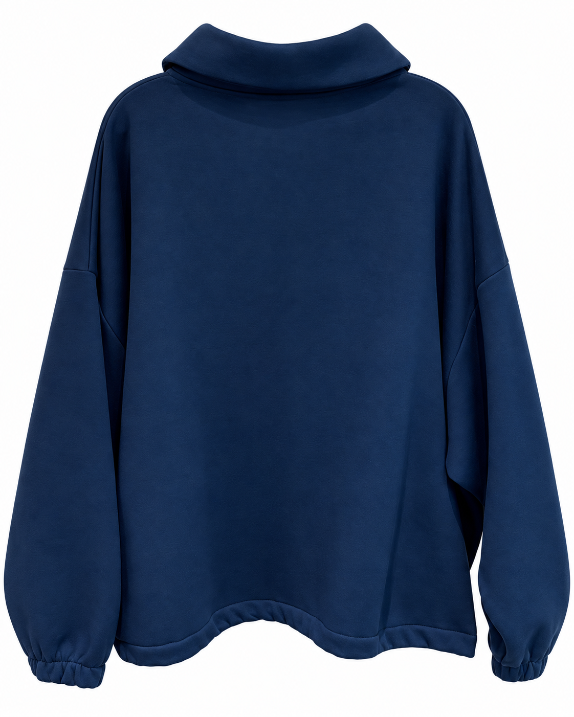 Navy Blue Half-Zip Cotton Sweatshirt