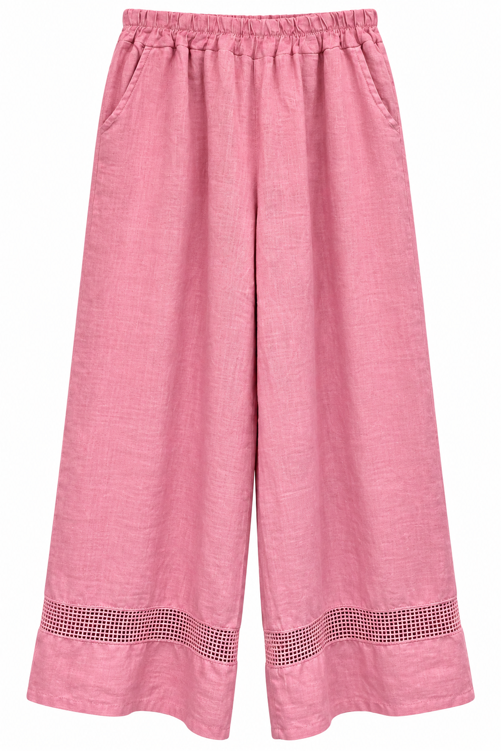 Rose Pink Linen Co-ord Set with Mesh Detail
