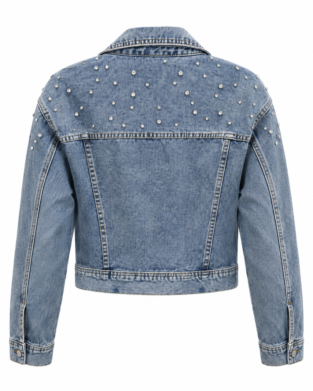 Light Blue Embellished Denim Jacket