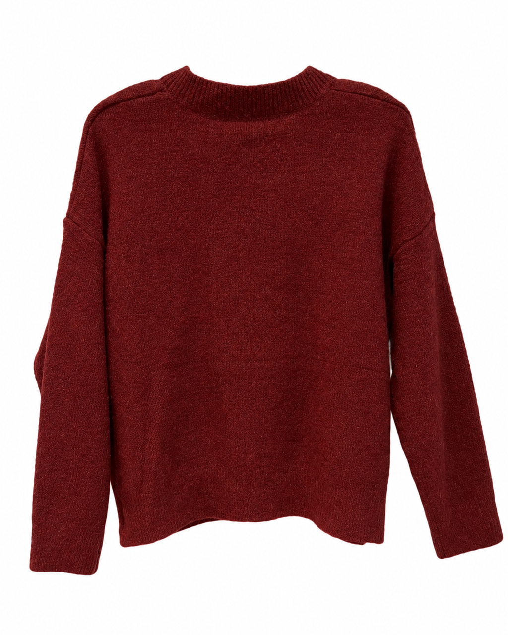 Burgundy Pearl-Embellished Knit Sweater