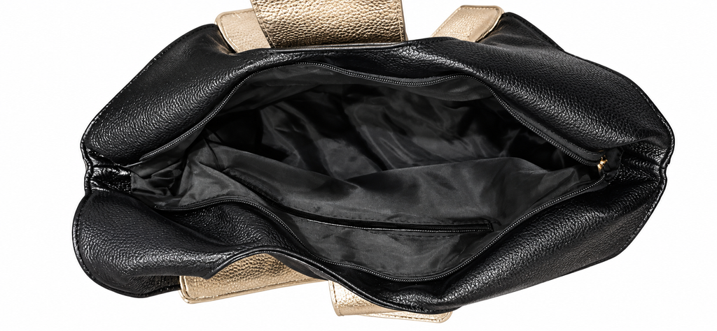 Black Gold Eco Leather Tote Bag