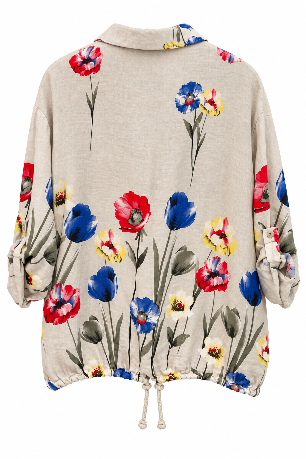 Italian Linen Floral Shirt Puro Lino back view