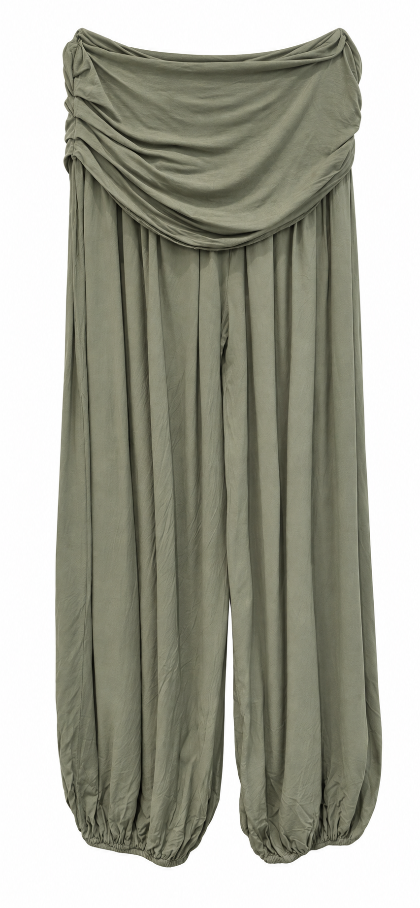 Olive Draped Harem Trousers