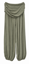 Olive Draped Harem Trousers