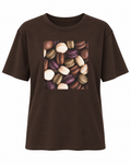 Chocolate Cotton Macaron Print T-Shirt