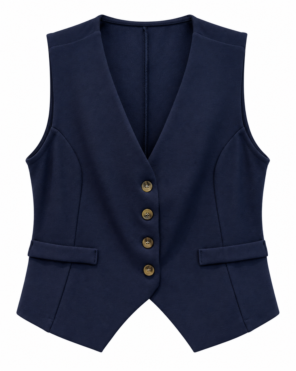 Navy Tailored Button Vest