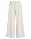 Ivory Wide-Leg Cotton Pants