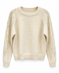 Ivory Pearl & Crystal Chain Knit Sweater