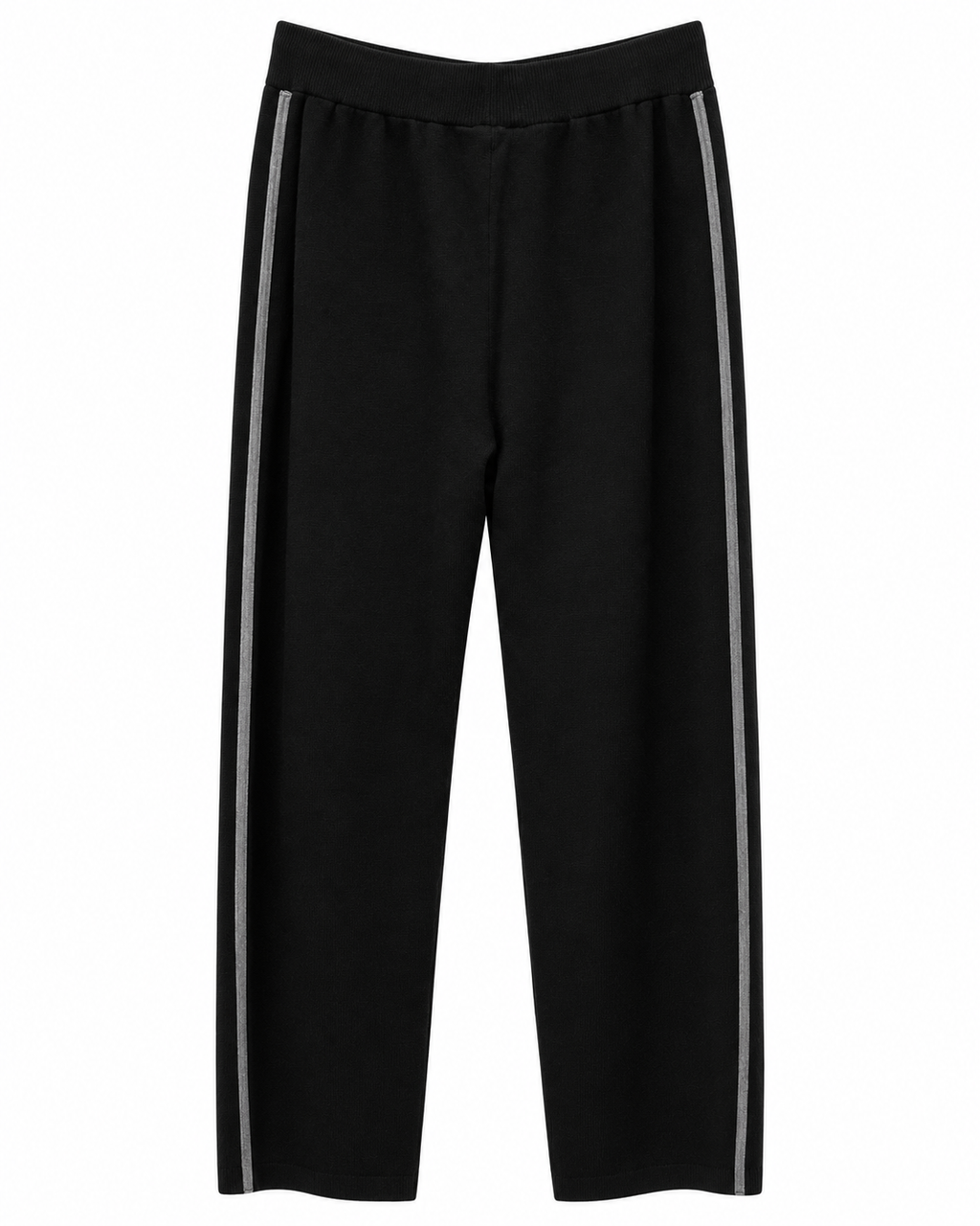 Black Knit Sport Set with Silver Trim