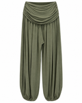 Olive Draped Waist Harem Pants