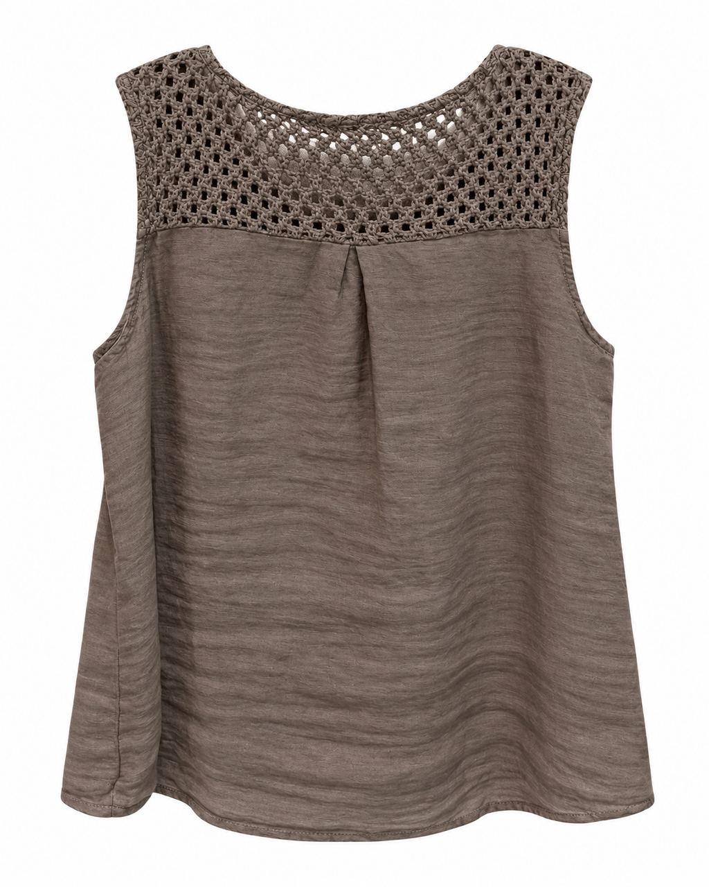 Linen Crochet Flower Top