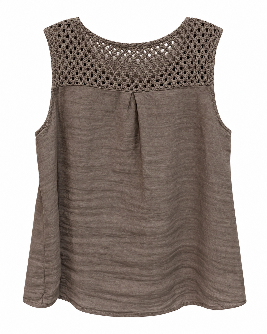 Linen Crochet Flower Top