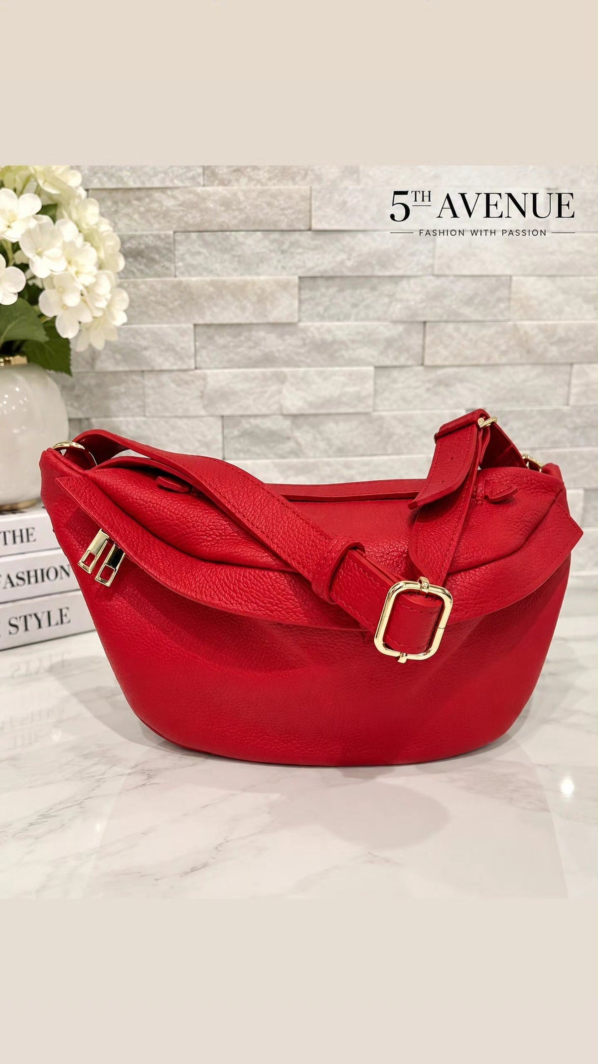 Red Leather Crossbody Bag