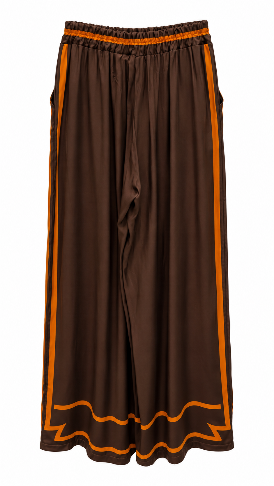 Brown Equestrian Print Satin Set