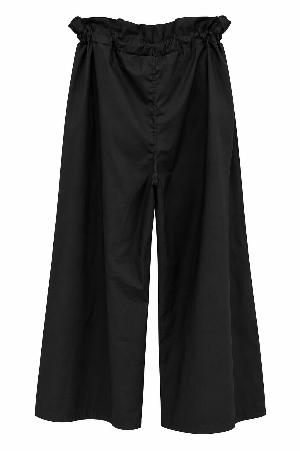 Black Wide-Leg Culottes with Crystal Floral Appliqué