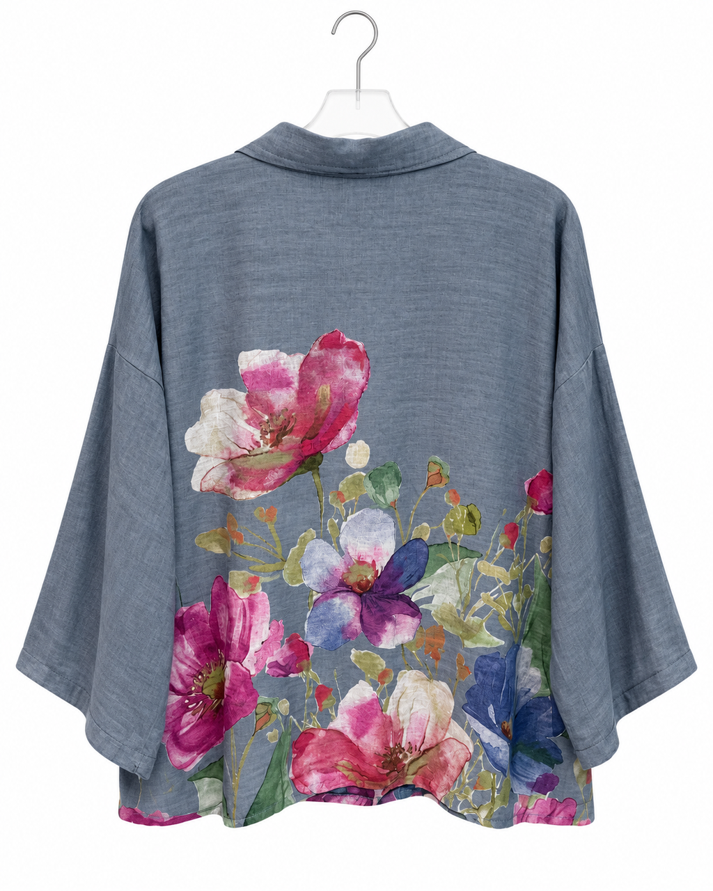 Italian Linen Floral Shirt & Wide-Leg Trousers Set – Puro Lino